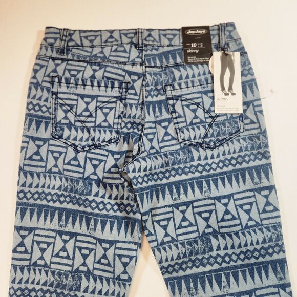 Jay Jays Skinny Jeans Womens Size 10 W30 x L32 Light Dk Blue Geometric Print - Picture 8 of 16